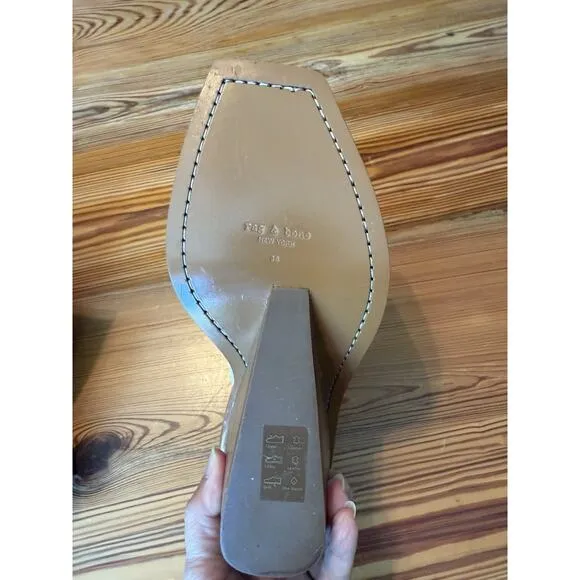 Rag &amp; Bone Santiago Wedge Sandal Sz 38 (US 8) White Leather NWOB Spring Summer