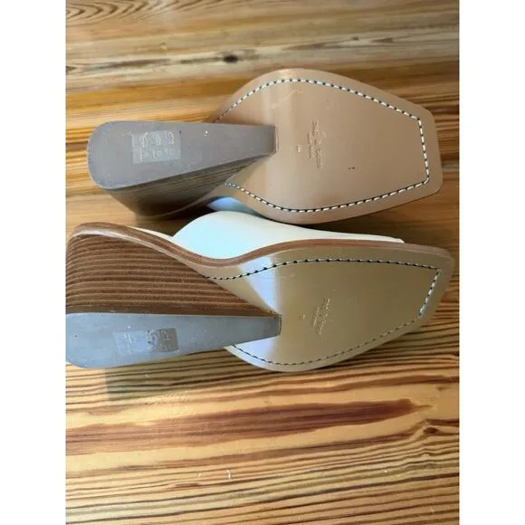 Rag &amp; Bone Santiago Wedge Sandal Sz 38 (US 8) White Leather NWOB Spring Summer
