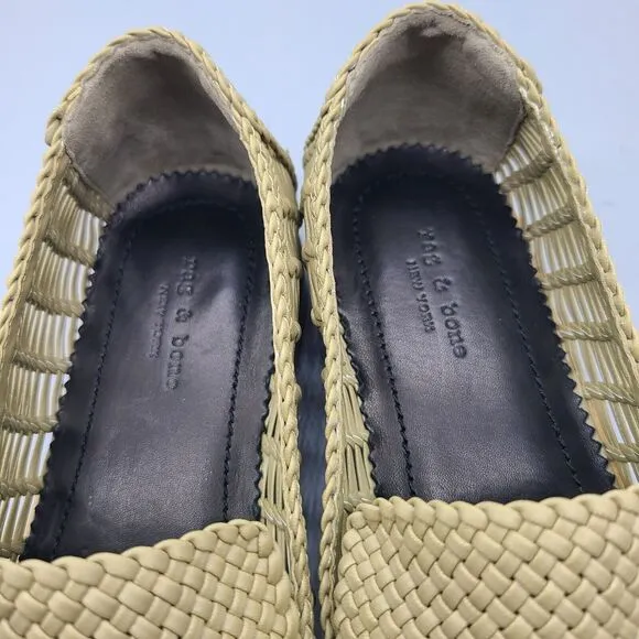 Rag &amp; Bone Womens Sid Dune Loafers Woven Beige Shoes Size 41 EU - 10.5-11 US New