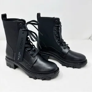Rag &amp; Bone Black Combat Boots Elastic Panel NEW Size 37.5 Shiloh