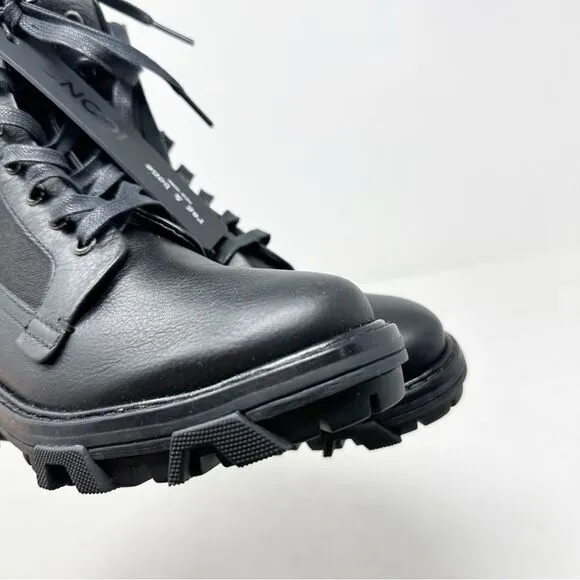 Rag &amp; Bone Black Combat Boots Elastic Panel NEW Size 37.5 Shiloh