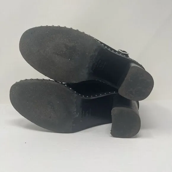 Rag And Bone Boots Womens 7.5 37.5 Romi Black Suede Studded Chelsea Ankle‎ Strap