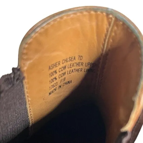 RALPH LAUREN Polo Asher Chelsea Boots Wing Tip Stitched Brown Mens Size 7 D