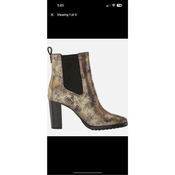 Ralph Lauren Women's Mylah Stretch Ankle Chelsea Boots - Gold Bronze - 10 NWB