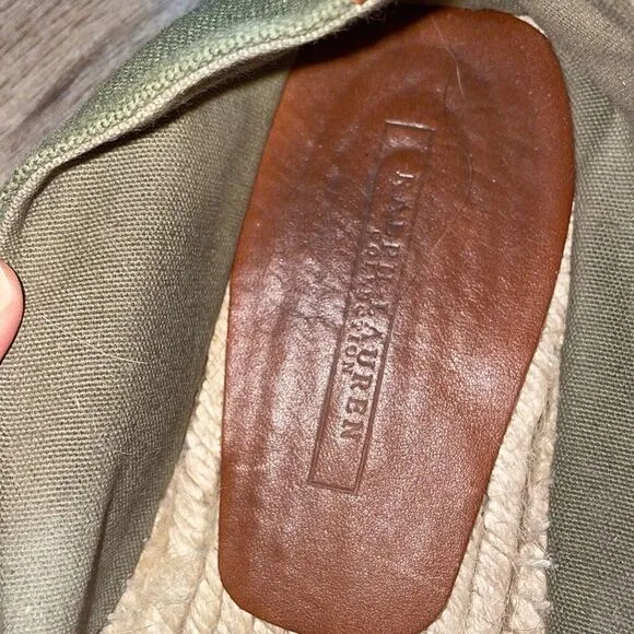 Ralph Lauren Men’s Olive Green Linen Espadrilles