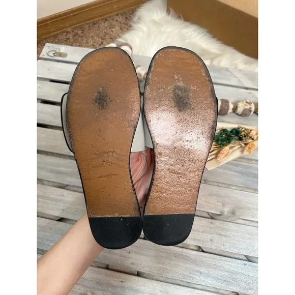 Rare Boyy Tortoise Buckle White Cream Slip On Sandals Slides