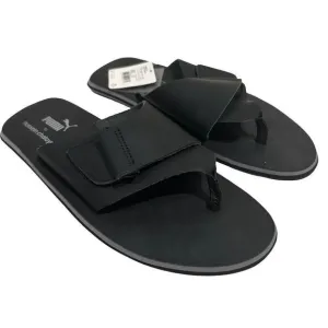 Rare Puma by Hussein Chalayan Black Leather Slip-On Strap Sandals US Size 8 NWT