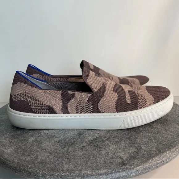 RARE Rothys Retired Taupe Camo Sneakers Loafers Shoes