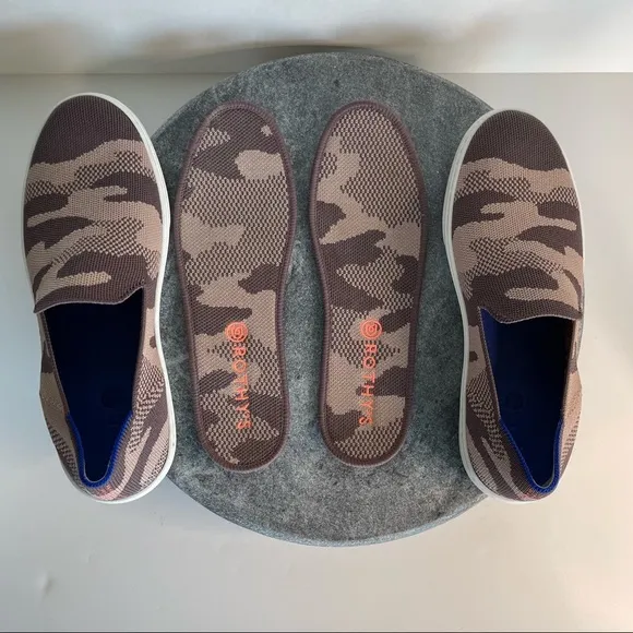 RARE Rothys Retired Taupe Camo Sneakers Loafers Shoes