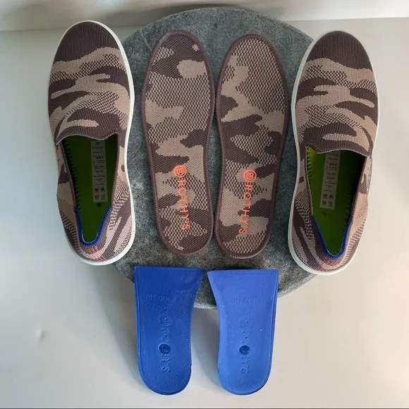 RARE Rothys Retired Taupe Camo Sneakers Loafers Shoes