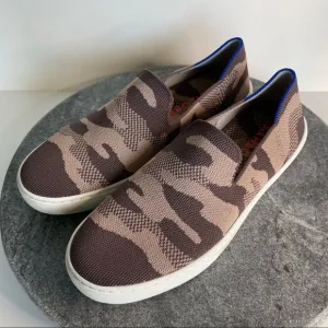 RARE Rothys Retired Taupe Camo Sneakers Loafers Shoes