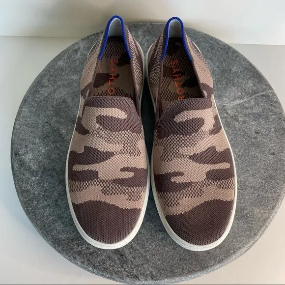 RARE Rothys Retired Taupe Camo Sneakers Loafers Shoes