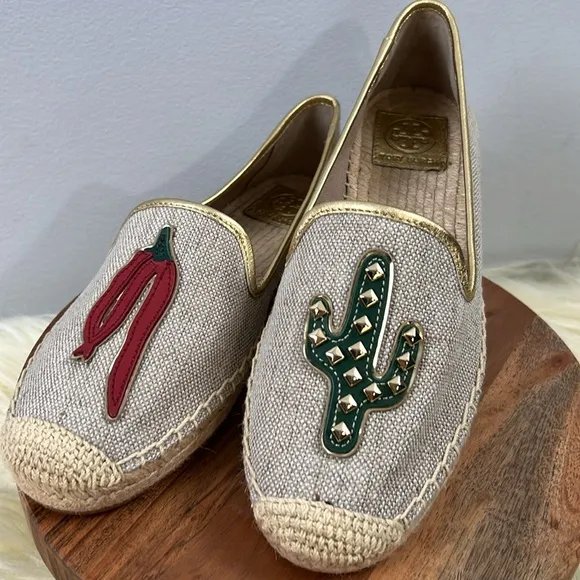 Rare Tory Burch Sante Fe Espadrilles Cactus Chili Pepper