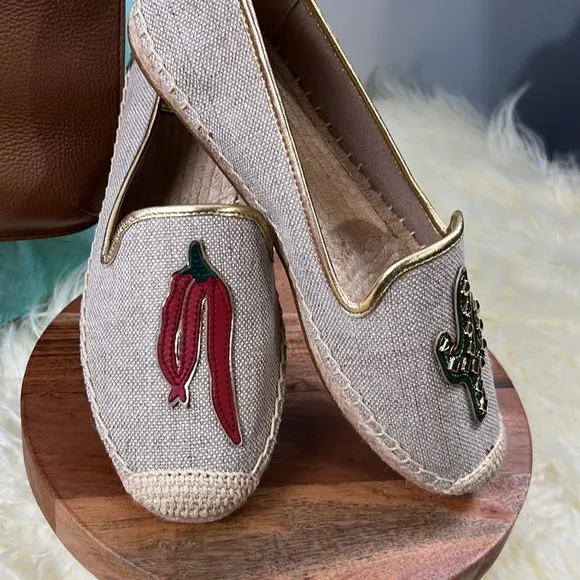 Rare Tory Burch Sante Fe Espadrilles Cactus Chili Pepper