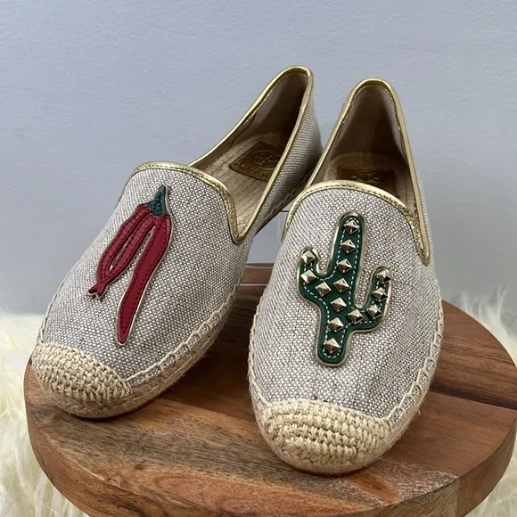Rare Tory Burch Sante Fe Espadrilles Cactus Chili Pepper