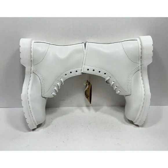 RARE Dr. Martens Mono Smooth 1460 Leather Combat Boots Women's Sz 7 White 14357