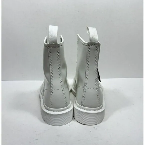 RARE Dr. Martens Mono Smooth 1460 Leather Combat Boots Women's Sz 7 White 14357