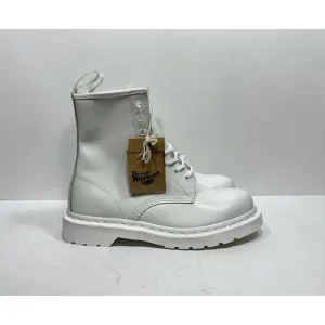 RARE Dr. Martens Mono Smooth 1460 Leather Combat Boots Women's Sz 7 White 14357