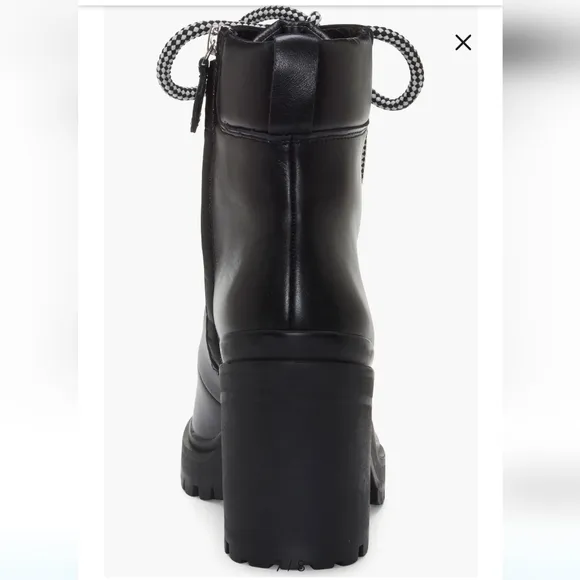 REBECCA MINKOFF Womens Black 1&quot; Platform Up Maihlo Leather Combat Boots 8 M