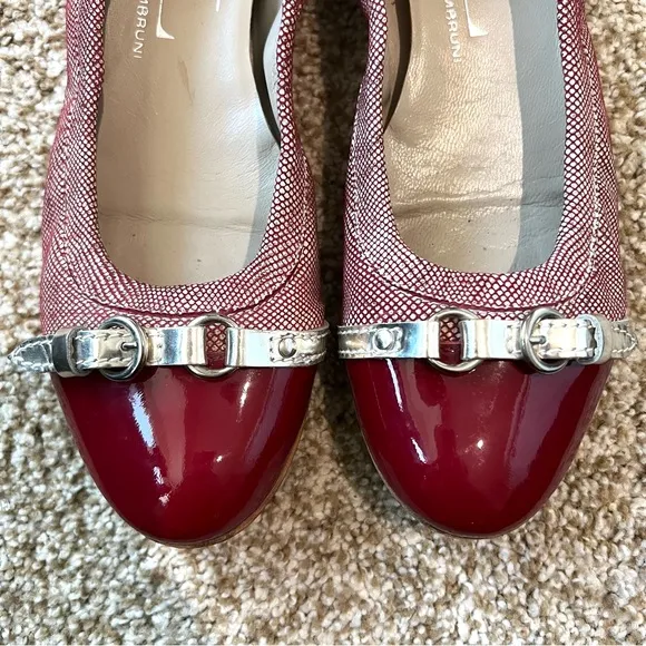 Red AGL Cap Toe Leather Ballet flats with Buckle9/9.5 40