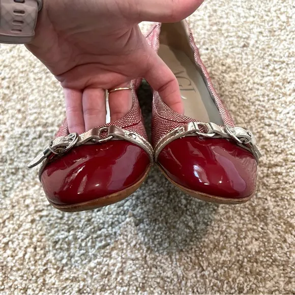 Red AGL Cap Toe Leather Ballet flats with Buckle9/9.5 40