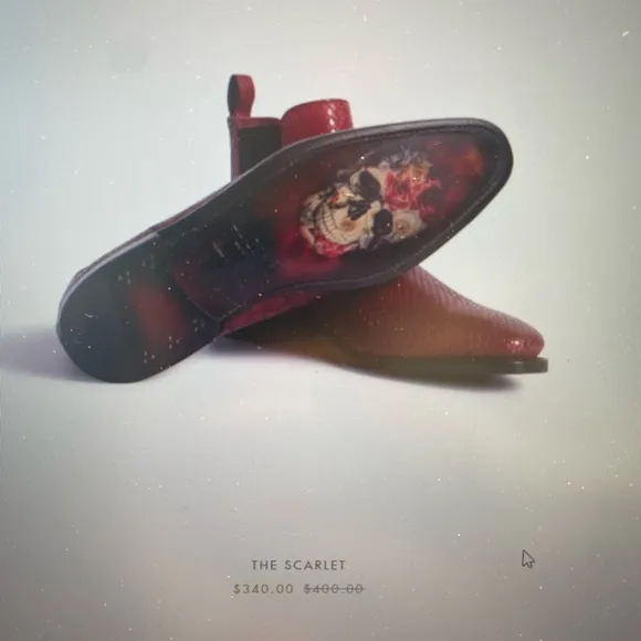 Red Textured Men's Chelsea Boots