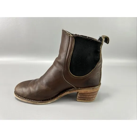Red Wing Harriet Boots‎ Sz 8B Brown Grunge Distressed Chelsea Leather Ankle 3392