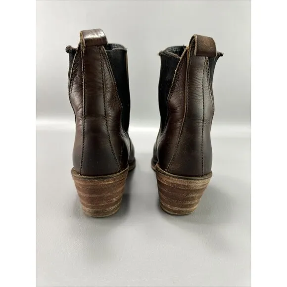 Red Wing Harriet Boots‎ Sz 8B Brown Grunge Distressed Chelsea Leather Ankle 3392
