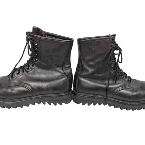 Red Wing M 8.5 /W 10 Vintage Combat Boots Slip Resistance Ripple Sole Steel Toe
