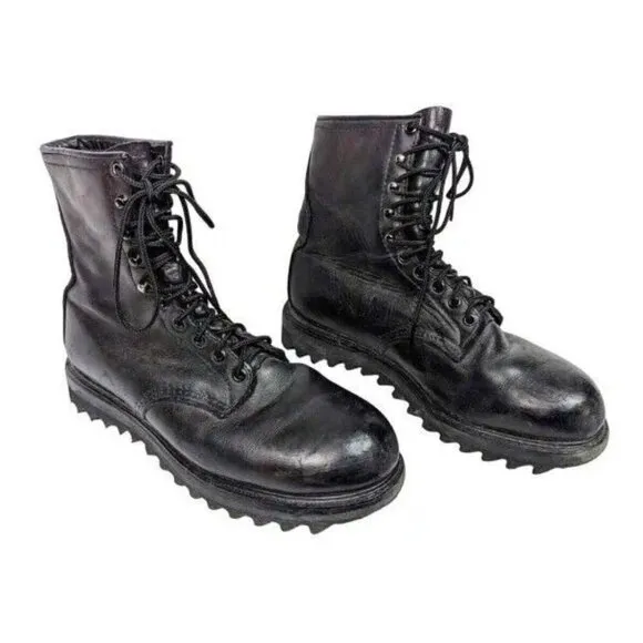Red Wing M 8.5 /W 10 Vintage Combat Boots Slip Resistance Ripple Sole Steel Toe