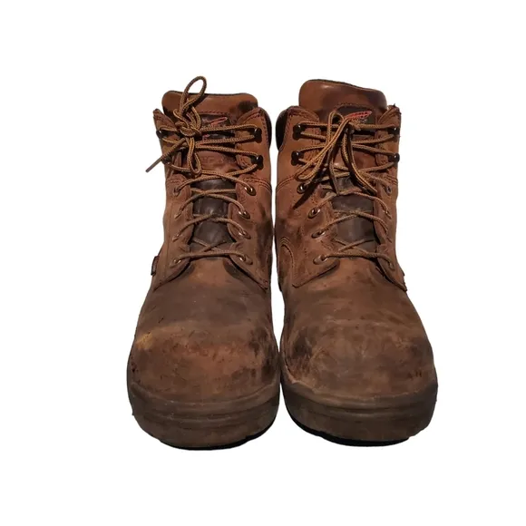 Red Wing Shoes Brown Leather Lace-Up Combat Boots Men's Size 14D