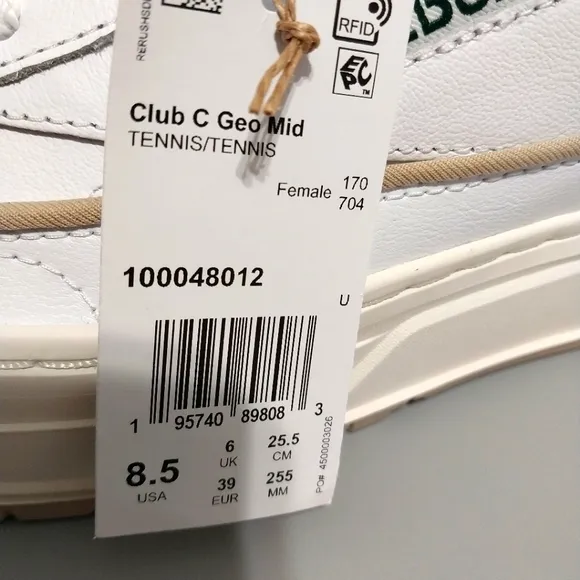 Reebok Club C Geo Mid Platform Sneakers, NWT, Size 8.5|EUR‎ 39
