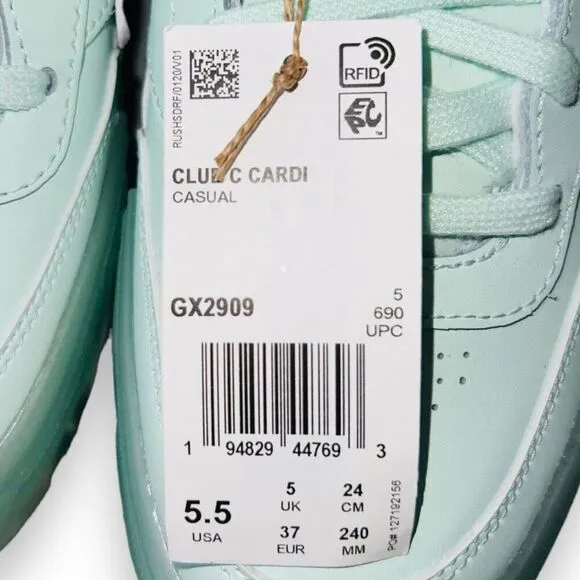 Reebox Club C x Cardi B Aqua Dust Platform Sneakers GX2909 Youth 5.5 Women's 6.5