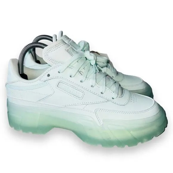 Reebox Club C x Cardi B Aqua Dust Platform Sneakers GX2909 Youth 5.5 Women's 6.5