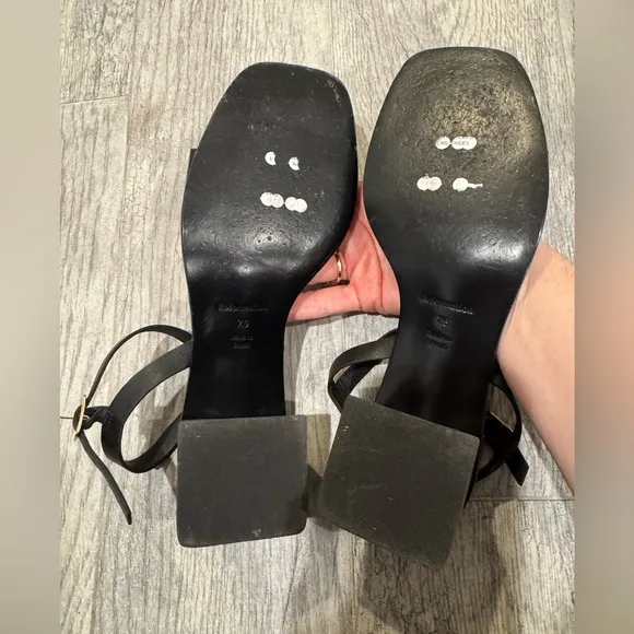 Reformation black Stephanie ankle strap sandals