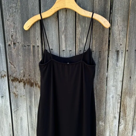 Reformation Square Neck Slip Maxi Dress Organic Cotton Spandex Black M