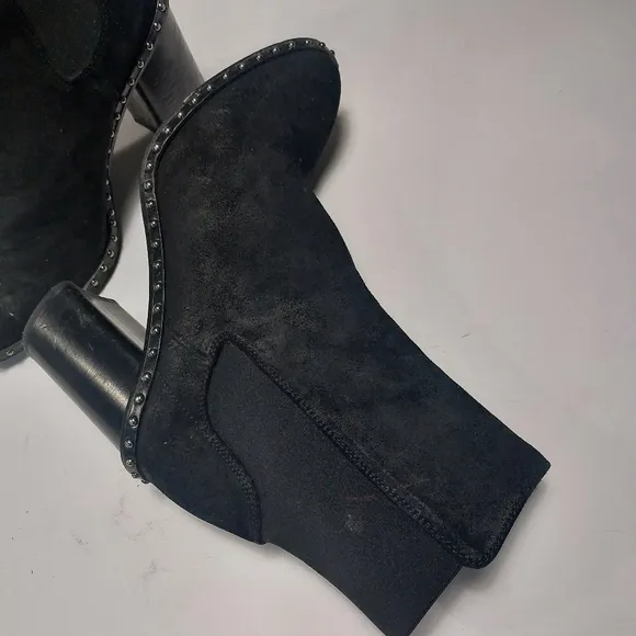 Reg and Bone Romi Black Studded Chelsea Leather Slipon Boots Size EU38