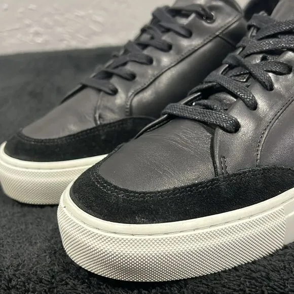 🔥 REISS ASHLEY Low Top Black Leather Sneakers Womens Ashley Low Women Size  11