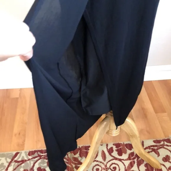 REISS Black Wrap Ruffle Xena Strappy Open Back Cocktail Midi Dress US Size 4