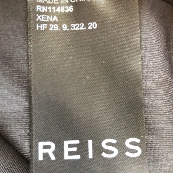 REISS Black Wrap Ruffle Xena Strappy Open Back Cocktail Midi Dress US Size 4