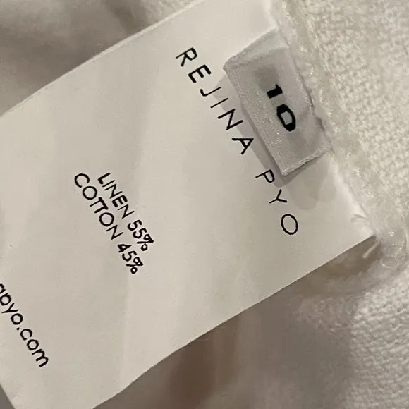 Rejina Pyo Irene White Linen Corset Dress, Size 10