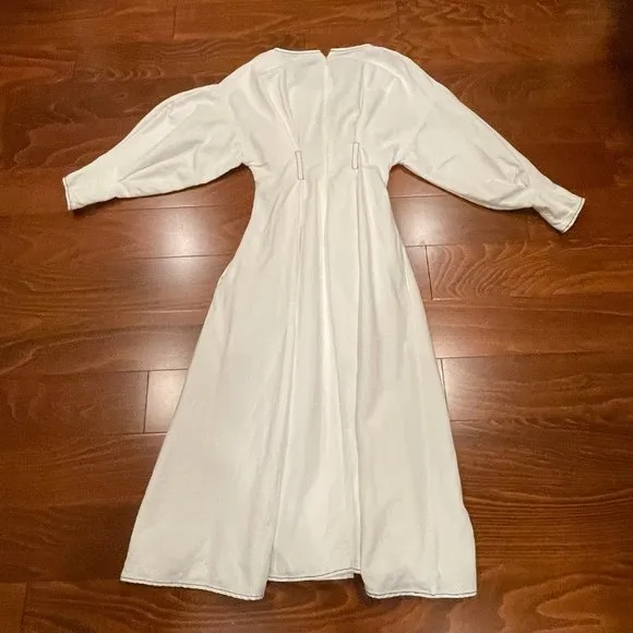 Rejina Pyo Irene White Linen Corset Dress, Size 10