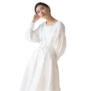 Rejina Pyo Irene White Linen Corset Dress, Size 10