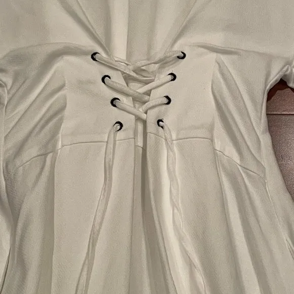 Rejina Pyo Irene White Linen Corset Dress, Size 10