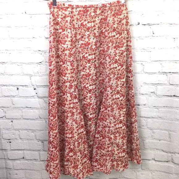 Rena Rowan Women's Red Floral Short Sleeve Feminine Maxi Skirt 3 Piece Set 8