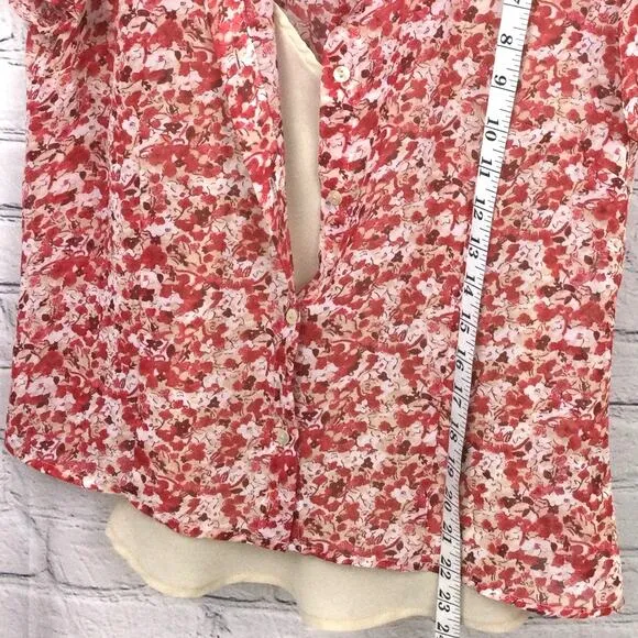 Rena Rowan Women's Red Floral Short Sleeve Feminine Maxi Skirt 3 Piece Set 8
