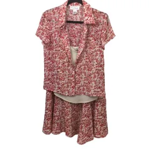 Rena Rowan Women's Red Floral Short Sleeve Feminine Maxi Skirt 3 Piece Set 8