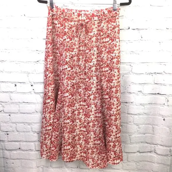 Rena Rowan Women's Red Floral Short Sleeve Feminine Maxi Skirt 3 Piece Set 8