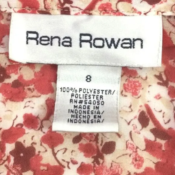 Rena Rowan Women's Red Floral Short Sleeve Feminine Maxi Skirt 3 Piece Set 8