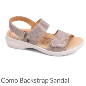REVERE COMO Backstrap Metallic Sandals Slip On Shoes Women’s 8 Champagne Angle